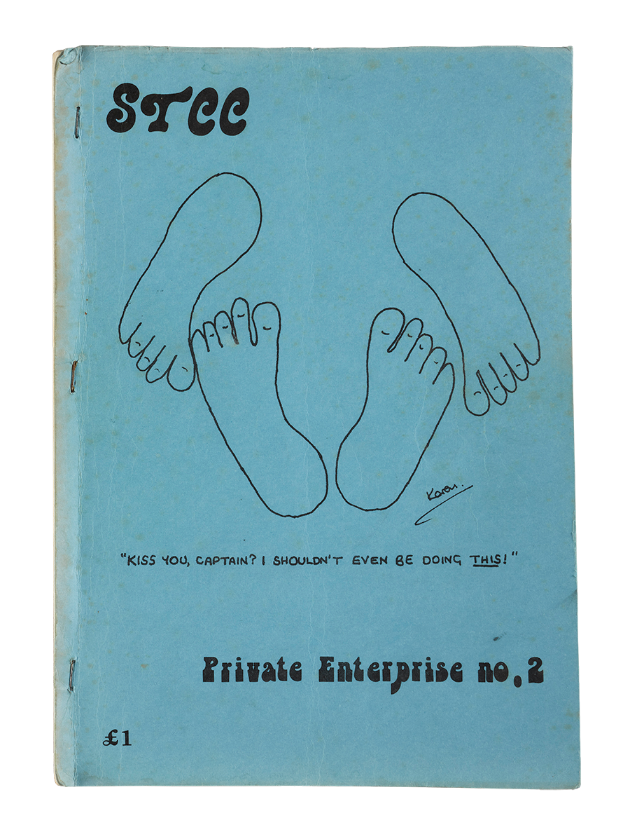 Stee pamflet showing a hand drawn image of the soles of two pairs of feet